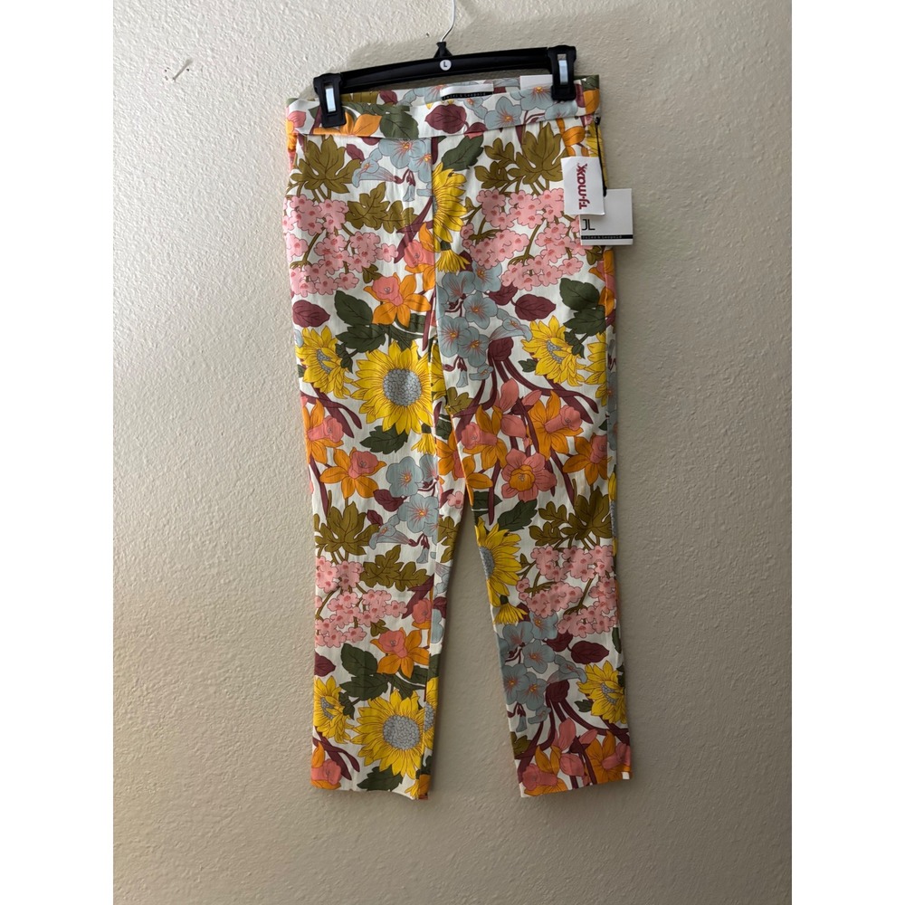 Jules & Leopold Floral Slim Leg Capri Pants Yellow Pink Sunflower NWT S/P
A1138